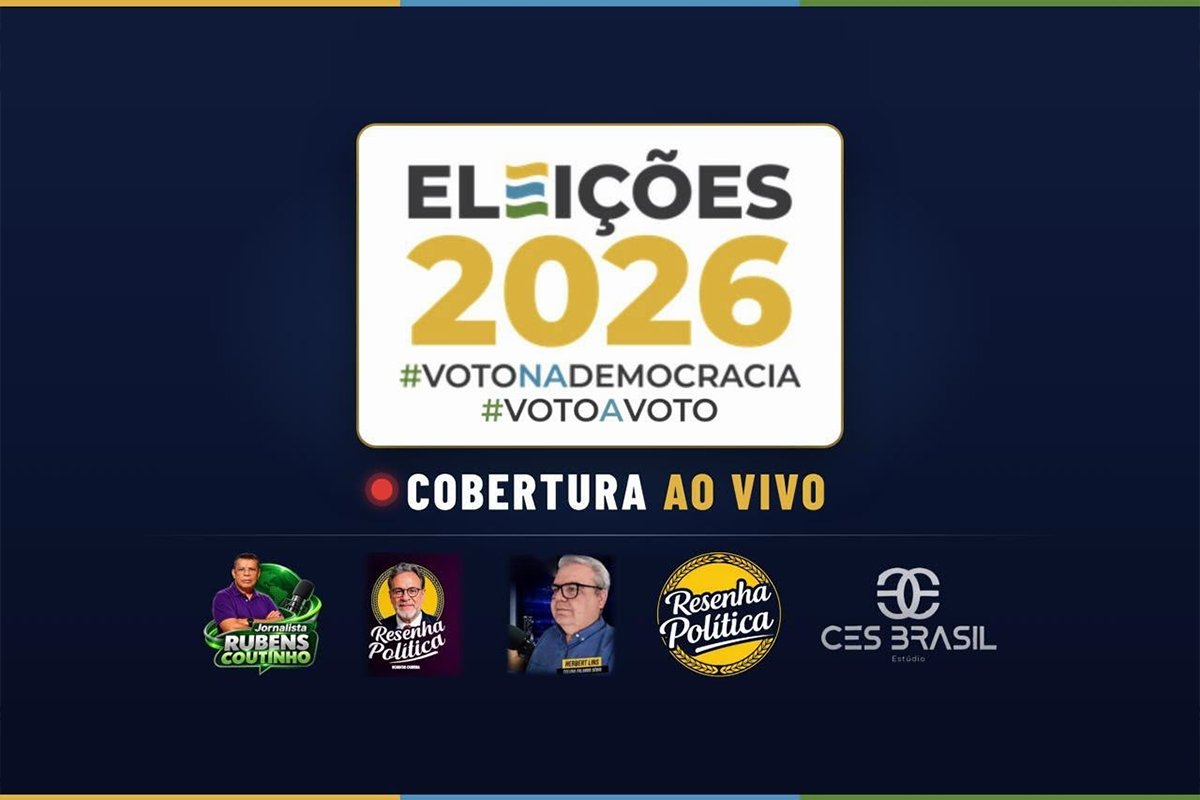Rubens Coutinho e Herbert Lins fazem cobertura ao vivo das Eleições 2026